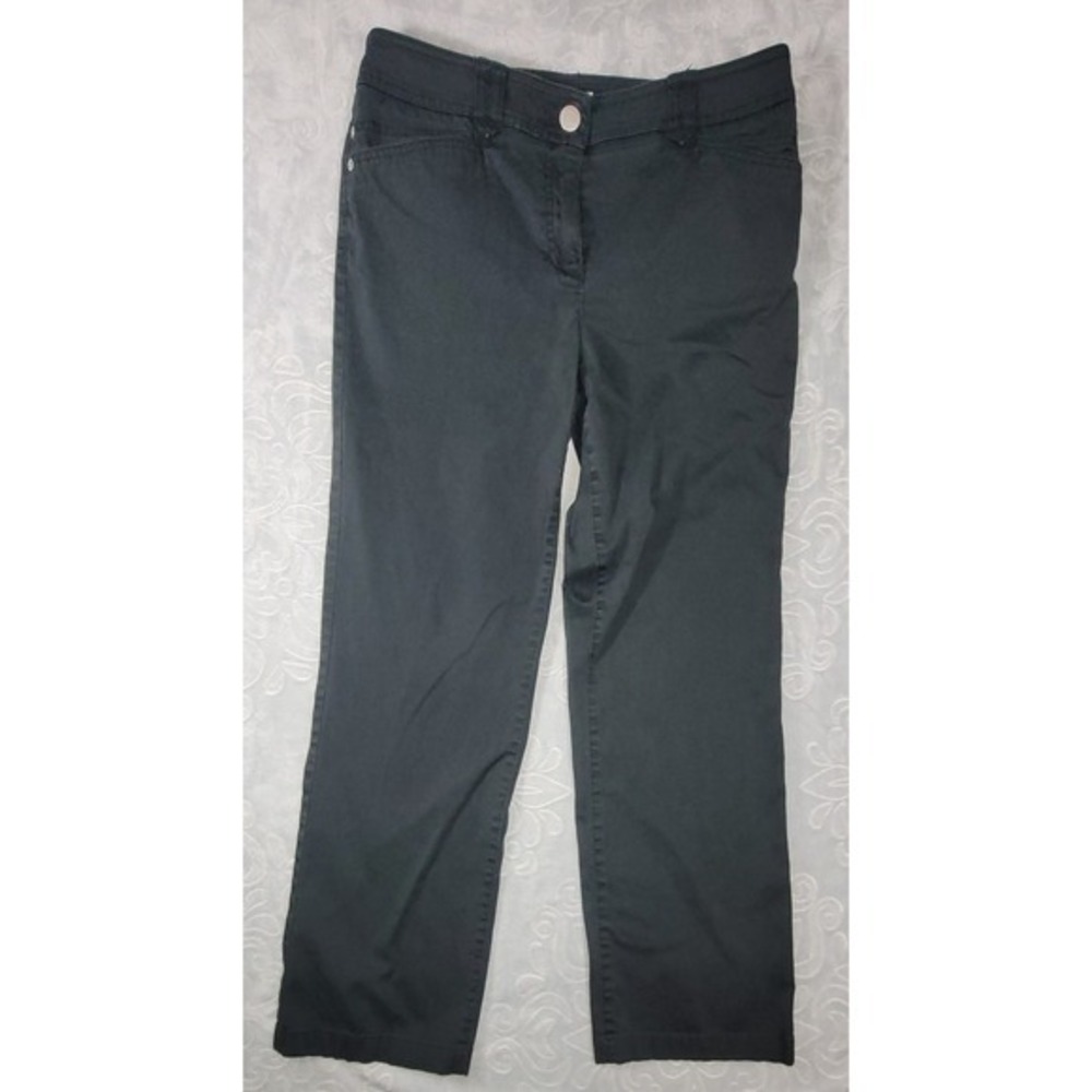 Jones New York Sport Black Stretch Casual Straight Leg Pants Slacks Chino Sz 10